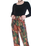 90's Vtg Shiny Camo Pants Women's Size Medium 23-30" Waist