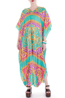 Vintage Baroque Caftan Maxi Dress Women's One Size Fits Most