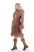 Shearling and Suede Leather Princess Coat