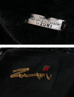 Vintage ZUKI Shiny Snakeskin Vinyl and Sheared Beaver Coat Made in Canada Women's Size Large