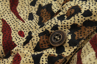 Vintage Silk Animal Print Blouse Women's Size Medium