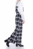 Vintage Seersucker Plaid Black and White Jumpsuit Women's Size Medium