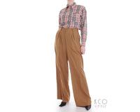 Wide Leg Silk Pants 80's Vintage Women's Size Medium 30" waist