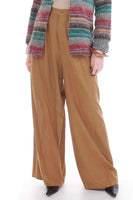 Wide Leg Silk Pants 80's Vintage Women's Size Medium 30" waist