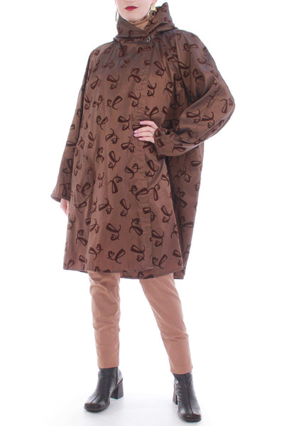 80's Iridescent Draped Raincoat Made in the USA Women's Plus Size OSFA