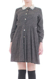 90s Grunge Lace Collar Long Sleeve Mini Dress Made in the USA
