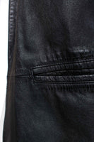 Vintage Black Leather Maxi Coat Duster Jacket Women's Size XL