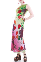 Floral Silk Crepe Maxi Dress Made in the USA