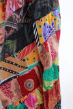 70s Colorful Gauze Rayon Patchwork Maxi Skirt