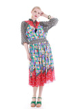 Vintage Diane Freis Abstract Print Georgette Dress