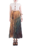 80s Vintage Ombre Heavy Rayon Tie Dyed Peasant Maxi Skirt