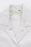 Shiny White PVC Snakeskin Embossed Vinyl Rain Jacket 80s 90s Vintage Size M
