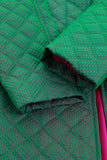 Iridescent Green Pink Quilted Jacket Made in the USA nwot