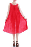 Vintage Red Gauze Grecian Trapeze Midi Dress
