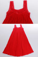 Vintage Red Gauze Grecian Trapeze Midi Dress