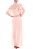 70s Peach Gauze Cotton Maxi Dress Made in the USA