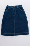 70s Denim High Waist Pencil Skirt