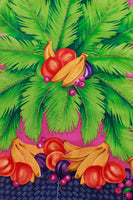 Tropical Fruit Print Silk Blouse