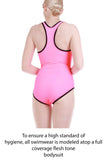 90s Neon Pink Zippered One Piece Swimsuit