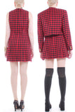 90s Vintage Versace 2 Piece Checkered Dress and Jacket Set Made in Italy