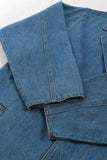 90s Long Denim Coat Oversized Duster Jacket Made in the USA Size XL 50" bust