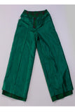 Vintage Embroidered Green Plaid High Waist Wool Pants Size Small 27" Waist