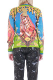 90s Y2K HINDU Praying GODDESS Print Long Sleeve Top DEADSTOCK w tags Unisex Size Medium - Large - 38&quot; bust - 38&quot; waist