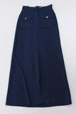 70s Navy Blue Knit Maxi Skirt