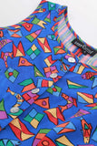 80s Carole Little Colorful Flags and Fish Print Romper