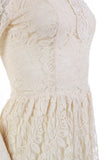 Vintage Jessica McClintock Ivory Lace 1930s Style Bridal Dress