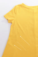 80s Nordstrom Terry Cloth A Line Midi Dress Yellow Size L 41" bust