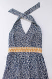 70s Cotton Halter Maxi Dress