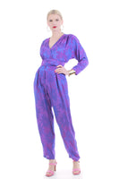 80s Iridescent Purple Jumpsuit Made in the USA