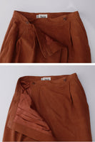 Vintage Orange Suede High Waist Wrap Skirt Made in the USA