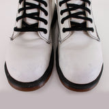 Vintage Dr Martens England White Leather 10 eye Combat Boots Size 6 - 6.5