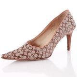 Coach Logo Printed High Heel Pointed Toe Pumps Made in Italy Size 7.5