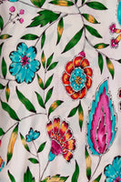 Vintage Silk Botanical Floral Print Slip Dress