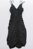 Vintage Liquid Satin Embellished Ruched Dress
