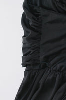 Vintage Shiny Ruched Black Jumpsuit Size Medium