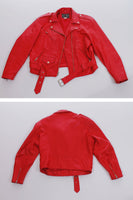 Vintage Red Leather Motorcycle Jacket