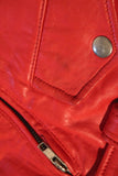 Vintage Red Leather Motorcycle Jacket