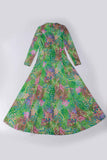 70s Vintage Stained Glass Stretchy Jersey Maxi Dress