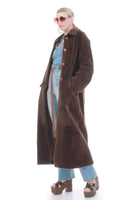 Vintage 70s Plush Shearling Fur Sheepskin Teddy Maxi Coat by Elegancia
