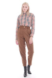 Japanese Vintage High Waist Brown Wool Pants