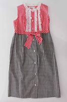 Vintage Loll Ease Red Gingham Summer Sleeveless Shirt Dress Size 11 / 12 - Medium / Large