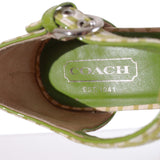 Vintage Green C Logo High Heel Coach Sandals Size 7.5 USA