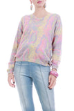 Vintage Pastel Snakeskin Angora Knit Sweater Made in Italy