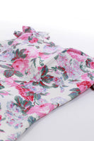Vintage Floral Denim Off Shoulder Dress Size XL
