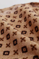 Vintage Gold Knit Logo Print Dress Made in France