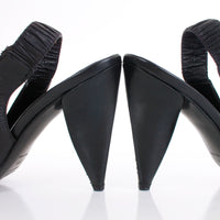 Vintage Prada Nordstrom Black Leather Avant Garde High Heel Shoes Size 6.5 USA
